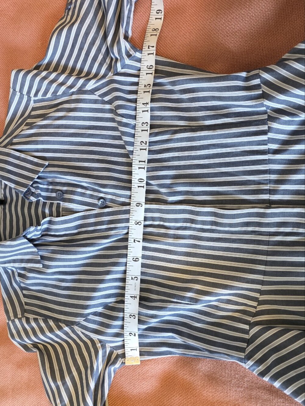 BCBGMaxAzria Blue & White Striped High-Low Shirt Dress - Picture 15 of 15
